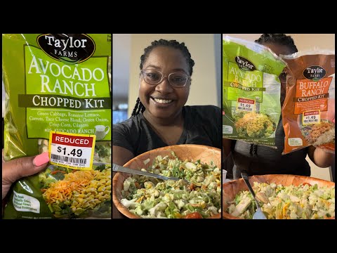 Trying Taylor Farms Salad Kits🥗Easy Salad Recipe Avocado Buffalo Ranch Chopped Kit🥑Vlogtober Day 4