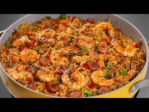 homemade jambalaya rice mixed prawns, chicken sausages | AMERICAN DISH | @MULTIRECIPIESANDCOOKERIES