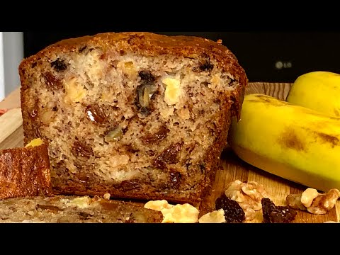 MOIST BANANA BREAD RECIPE|| Banana Bread with raisins, walnuts, and pineapple|| Homemade Bread