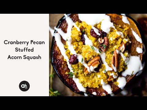 Cranberry Pecan Quinoa Stuffed Acorn Squash