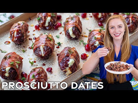 Prosciutto Wrapped Cheese Stuffed Dates | EASY, 6-Ingredient Appetizer Recipe!