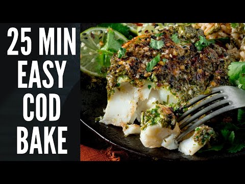 Easy Coriander Lime Cod Bake, One Pan Meal Ready in 25 Mins!