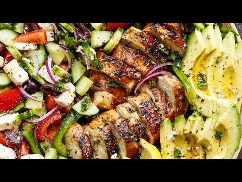 Loaded Greek Chicken Avocado Salad