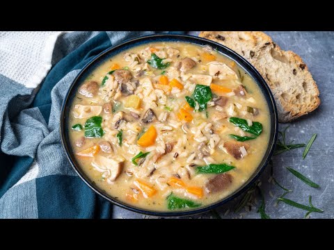 Instant Pot Mushroom Rice Soup