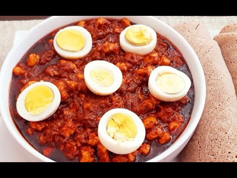 Eritrea ቀይሕ ጸብሒ ስጋ ደርሆ spicy chicken stew