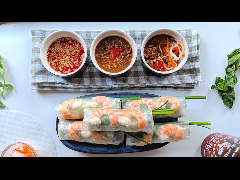 HOW TO MAKE AUTHENTIC VIETNAMESE SPRING ROLLS (GOI CUON) || 3 WAYS: SPRING ROLL SAUCE RECIPE