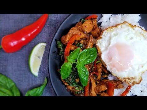 Thai Basil Chicken with Peppers (Pad Krapow Gai) || 10-minute recipe