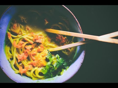 Butternut Squash Coconut Curry Rice Noodle Soup