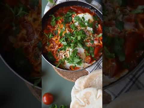 Adding Fresh Herbs to Shakshuka Dish #shorts #shortvideo #youtubeshorts