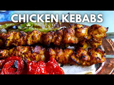 Turkish Chicken Shish Kebab - Succulent Chicken Skewers | ASMR COOKING