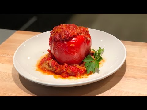 Stuffed Bell Peppers with Tangy Tomato Sauce