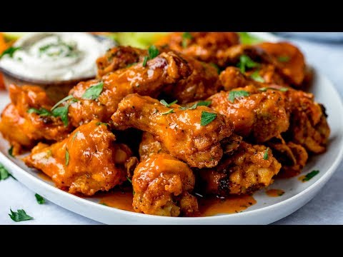 Buffalo Chicken Wings - Super Crispy Wings with a Super easy blue cheese sauce!