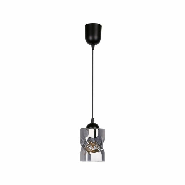 Čierne závesné svietidlo so skleneným tienidlom ø 10 cm Felis - Candellux Lighting