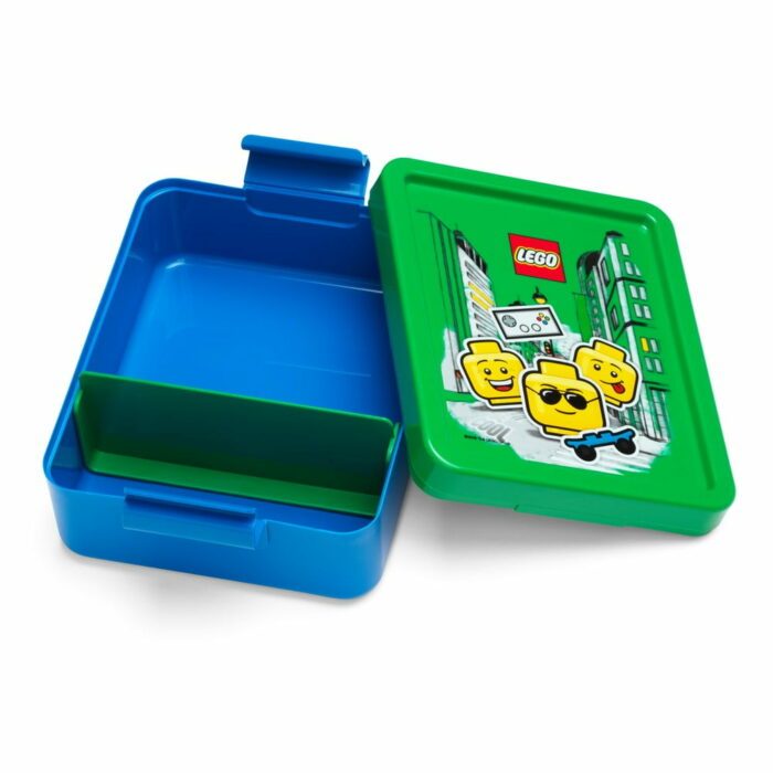 Modrý box na desiatu so zeleným vekom LEGO® Iconic